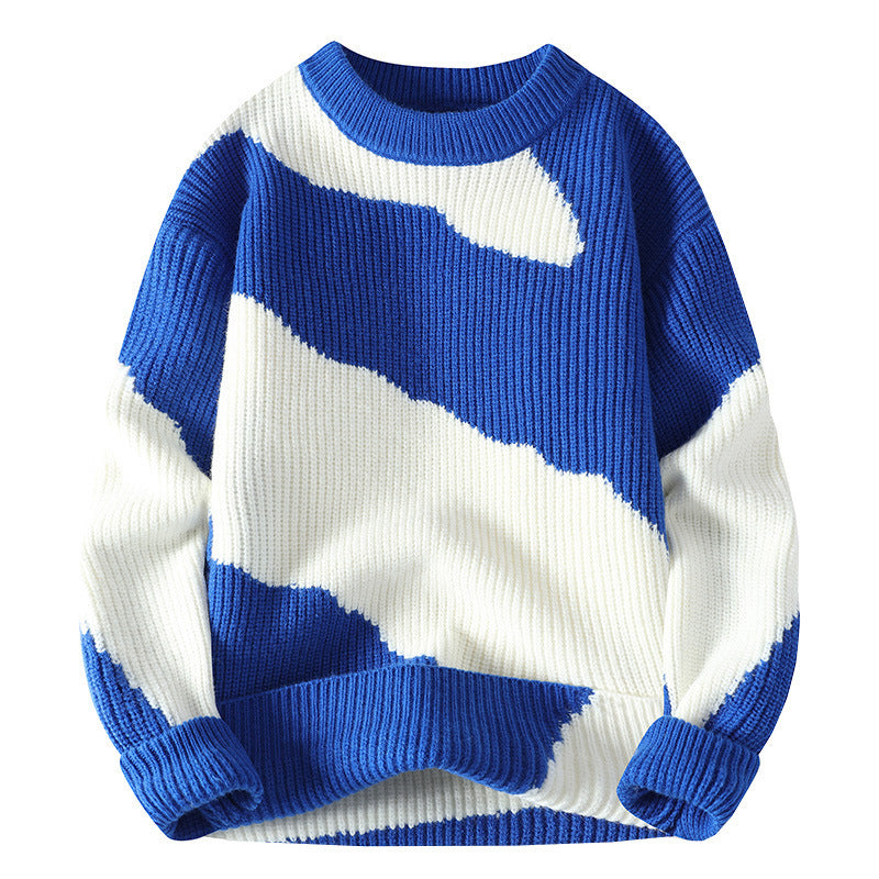 Autumn Youth Student Contrast Color Sweater Knitwear