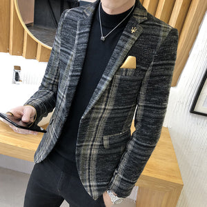 Premium Black Check Blazer