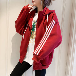 Loose Hooded Sports Sweatshirt Women