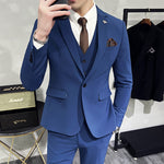 Men's Three-piece Suit Korean Style One Button