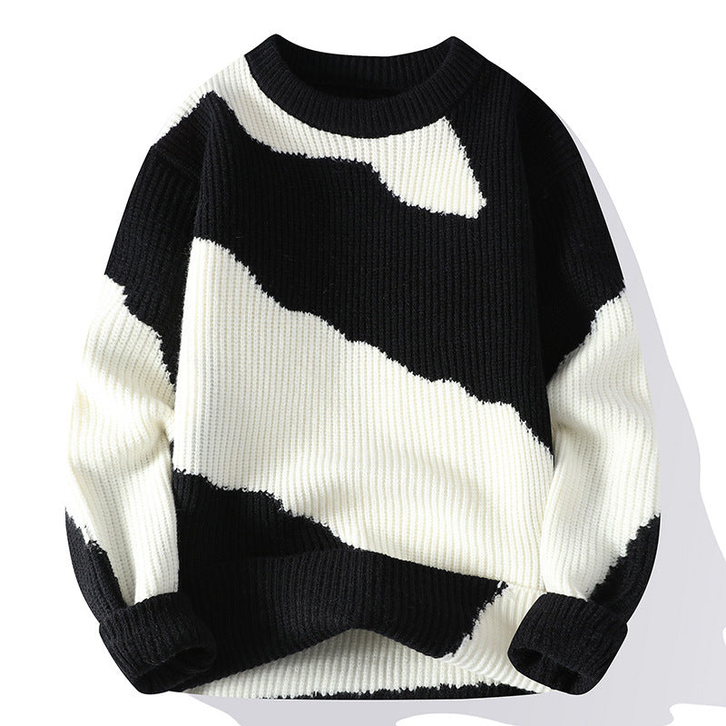 Autumn Youth Student Contrast Color Sweater Knitwear