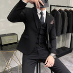 Men's Three-piece Suit Korean Style One Button