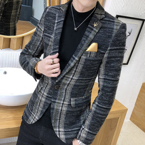 Premium Black Check Blazer