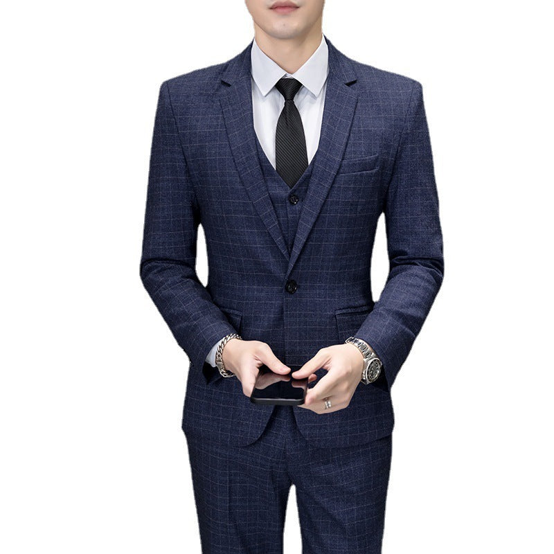 Men's Korean-style Slim Fit Youth Leisure Suit Three-piece Suit