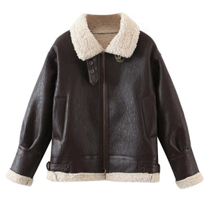 Style Fashion Lapel Plus Fleece Jacket