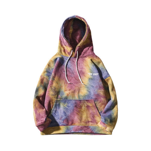 Tie-Dye Hoodie With Loose Hoodie