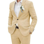 Fashion Casual Men's Suit Linen Slim Fit