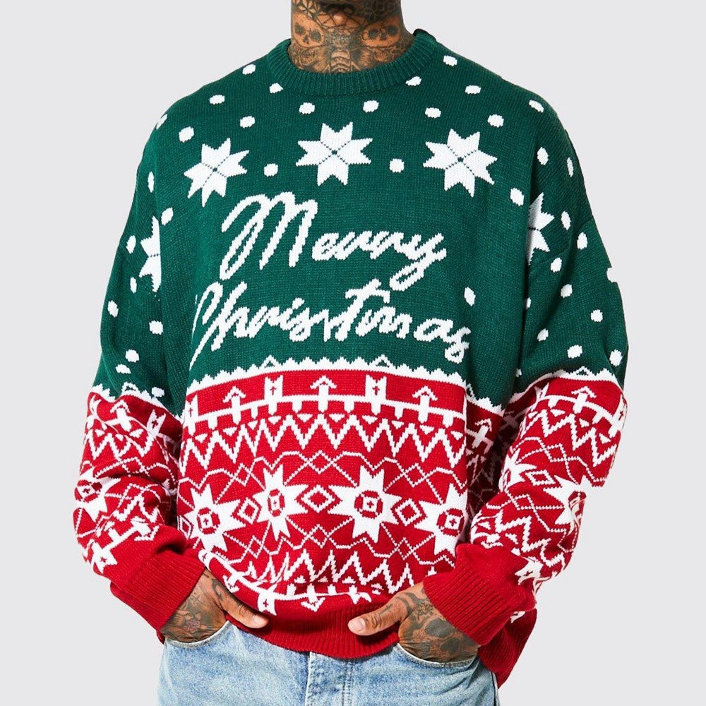 Men's Christmas Jacquard Loose-fitting Sweater