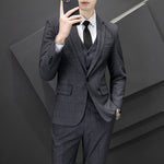 Men's Korean-style Slim Fit Youth Leisure Suit Three-piece Suit