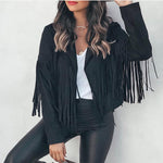 Women's Faux Suede Leather Fringe Jacket